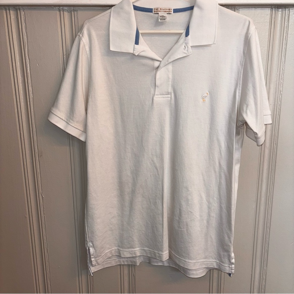 The Beaufort Bonnet Company men’s large Pima cotton white polo short sleeve club